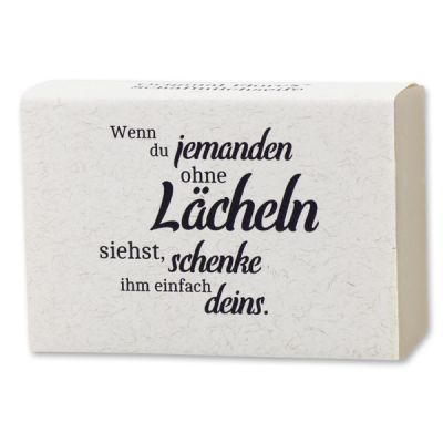 Sheep milk soap 150g "Wenn du jemanden ohne Lächeln...", Almond oil 