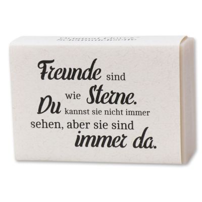 Sheep milk soap 150g "Freunde sind wie Sterne...", Almond oil 