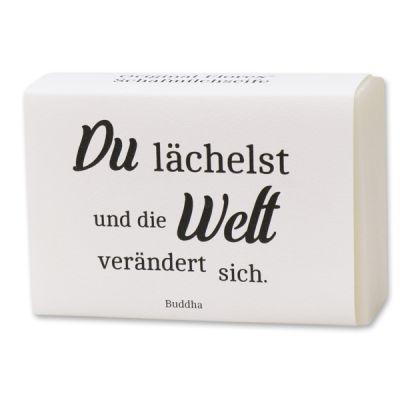 Sheep milk soap 150g "Du lächelst und die Welt...", Edelweiss 