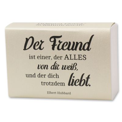Sheep milk soap 150g "Der Freund ist einer...", Christmas rose white 