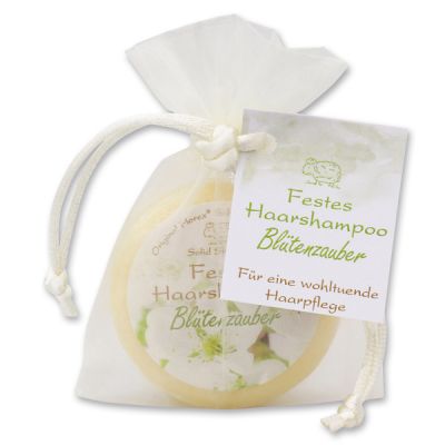 Solid hair shampoo with sheep milk 58g in organza bag, Spring fever 