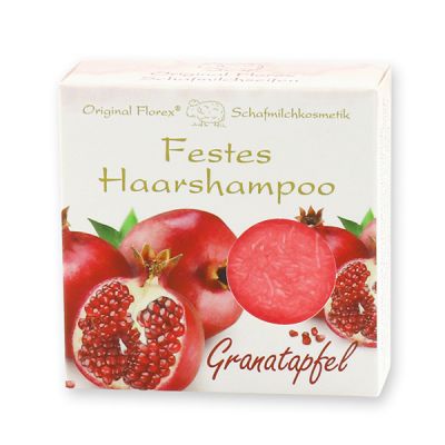 Solid hair shampoo with sheep milk 58g in paper box, Pomegranate 