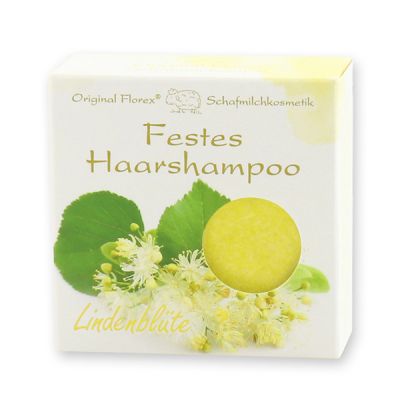 Solid hair shampoo with sheep milk 58g in a paper box, Lime blossom 