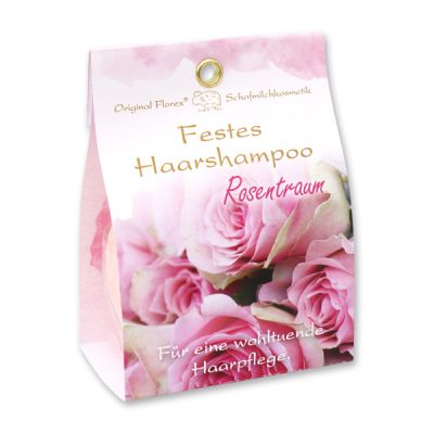 Solid hair shampoo with sheep milk 58g in paper bag, Dream of roses 