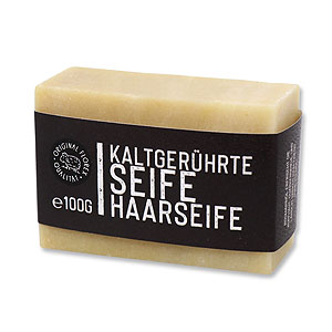 Cold-stirred special soap 100g "Black Edition", Hair soap 