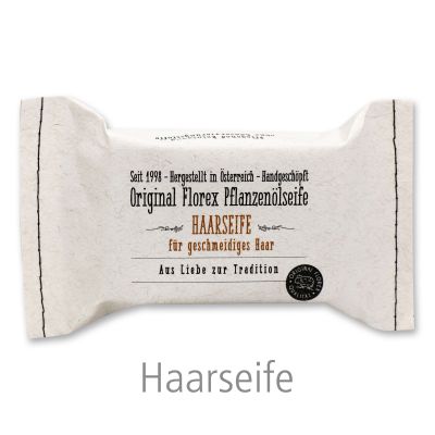 Cold-stirred special soap 100g packed in a stitched paper bag "Love for tradition", Hair soap 