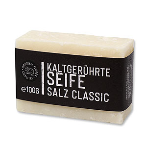 Cold-stirred special soap 100g "Black Edition", Salt classic 