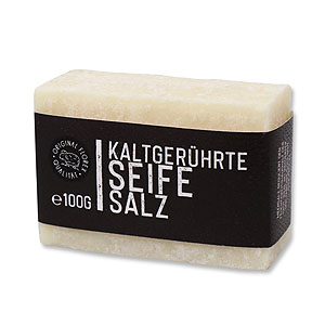 Kaltgerührte Spezialseife 100g "Black Edition", Salz ohne Parfum 