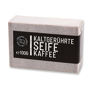 Cold-stirred special soap 100g packed white "Black Edition", Coffee 