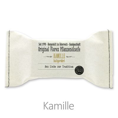 Cold-stirred soap 100g packed in a stitched paper bag "Love for tradition", Chamomile 