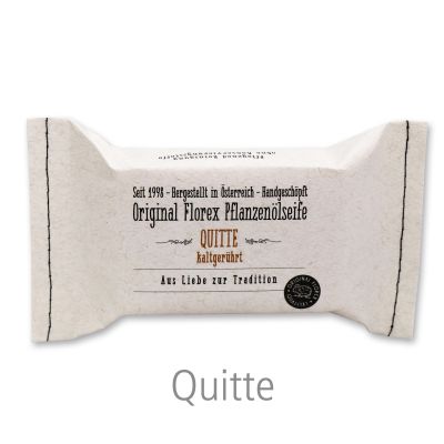 Cold-stirred soap 100g packed in a stitched paper bag "Love for tradition", Quince 