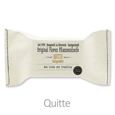 Cold-stirred soap 100g packed in a stitched paper bag "Love for tradition", Quince 