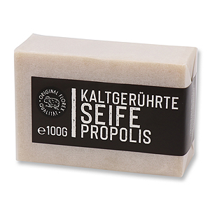Cold-stirred special soap 100g packed white "Black Edition", Propolis 
