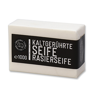 Cold-stirred special soap 90g packed white "Black Edition", Shaving soap 