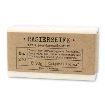 Cold-stirred special soap 90g packed in cello "Pure Soaps", Shaving soap 