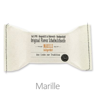 Cold-stirred soap 100g packed in a stitched paper bag "Love for tradition", Apricot 