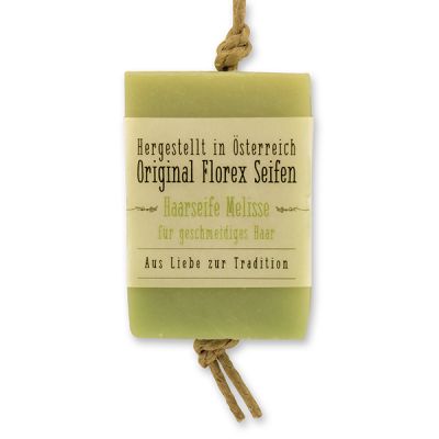 Cold-stirred special soap 90g hanging with a cord "Love for tradition", Hair soap melissa 