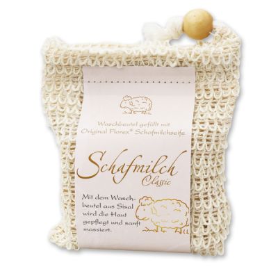 Cold-stirred sheep milk soap 150g classic packed in a soap holder, Classic 