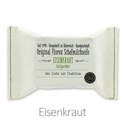 Kaltgerührte Seife 150g im genähten Papierbeutel, Eisenkraut 