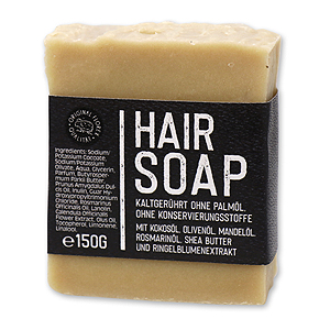 Sepcial cold-stirred soap 150g with paper "Black Edition", Hair soap 