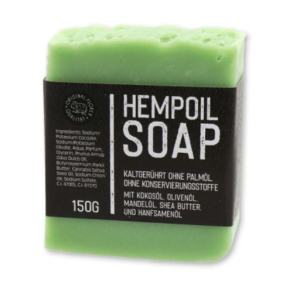 Special cold-stirred soap 150g with paper "Black Edition", Hemp oil 