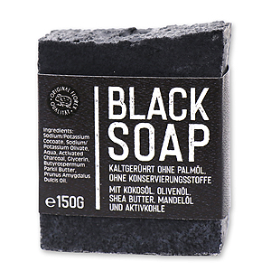 Special cold-stirred soap 150g with paper "Black Edition", Activated carbon 