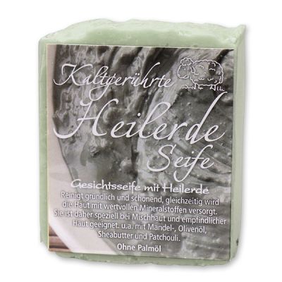 Cold-stirred sheep milk soap 150g with modern labelling, Healing earth 