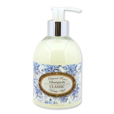 Liquid sheep milk soap 250ml in a dispenser "Vintage motif 220", Classic 