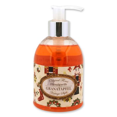 Liquid sheep milk soap 250ml in a dispenser "Vintage motif 89", Pomegranate 