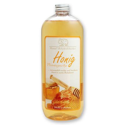 Liquid sheep milk soap refill 1L in the bottle, Honey 