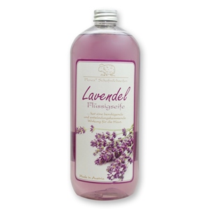 Flüssigseife mit biologischer Schafmilch Nachfüller 1l in der Flasche, Lavendel 