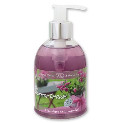 Liquid sheep milk soap 250ml in a dispenser "Sommertraum", Lavender 