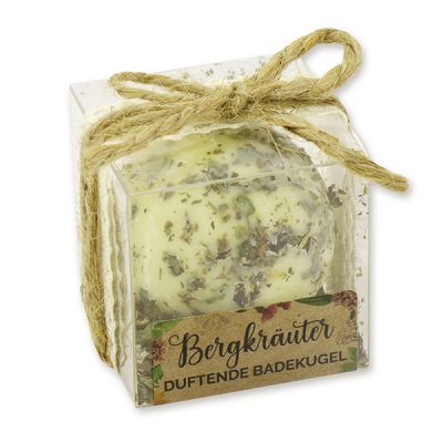 Bath butter ball with sheep milk 50g in a box "feel-good time", Mountain herbs 