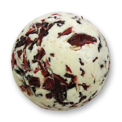 Bath butter ball with sheep milk 50g, Hibiscus/Orange 