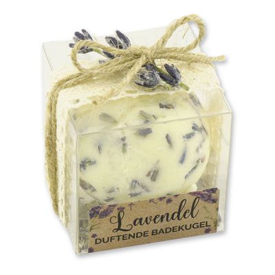 Bath butter ball with sheep milk 50g in a box "feel-good time", Lavender 