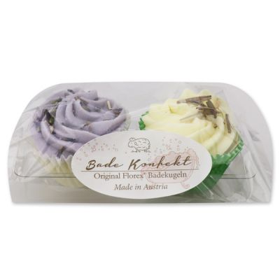 Bath butter cupcake with sheep milk 45g in a cellophane bag, Set of 2 