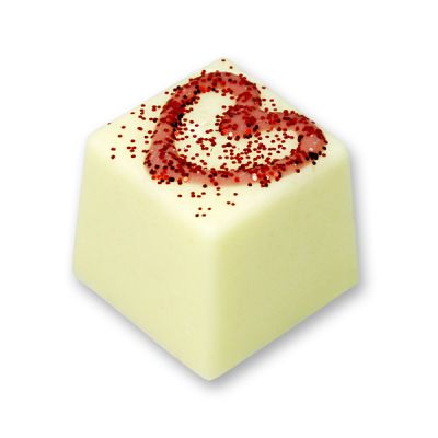Bath butter cube with sheep milk 50g, Red heart/White tea 