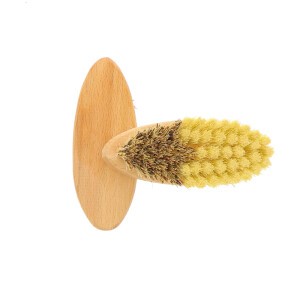 Wooden hard bristle brush for dish cleaning 