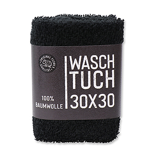 Waschtuch 30x30cm "Black Edition", Schwarz 