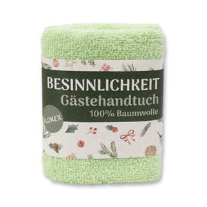 Hand towel 30x30cm "Besinnlichkeit", green 