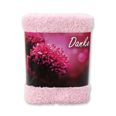 Hand towel 30x30cm "Danke", rose 