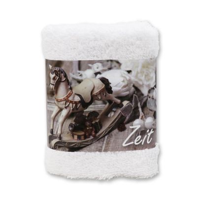 Hand towel 30x30cm "Zeit", white 