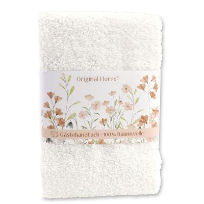 Guest towel 30x50cm "Blütenzart" with design 11, white 
