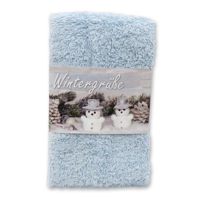 Guest towel 30x50cm "Wintergrüße", blue 