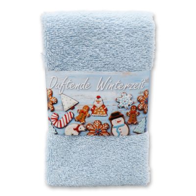 Guest towel 30x50cm "Duftende Winterzeit", blue 