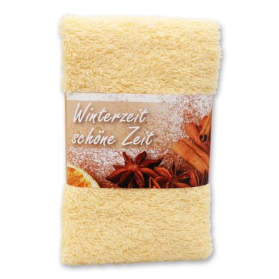 Guest towel 30x50cm "Winterzeit, schöne Zeit", yellow 