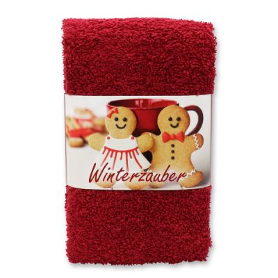 Guest towel 30x50cm "Winterzauber", bordeaux 