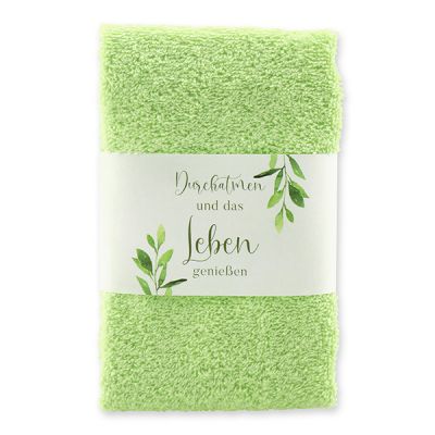 Guest towel 30x50cm "Durchatmen und...", green 
