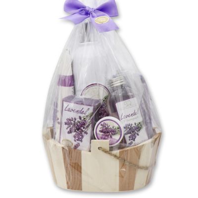 Wooden basket set 8 pieces in a cellophane bag, Lavender 