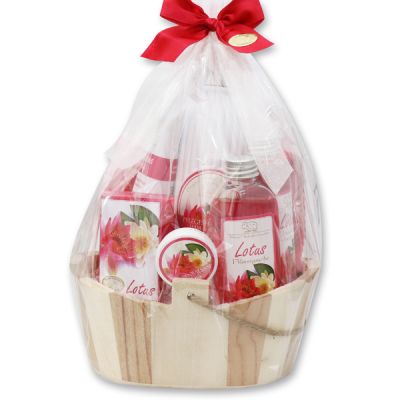 Wooden basket set 8 pieces in a cellophane bag, Lotus 